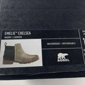 Sorel Emelie 1920881205 Chelsea Boots Womens 10.5 Quarry Waterproof